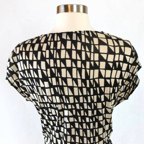 DKNY Vintage Women's Midi Dress Abstract Geometric Print Size XP - Picture 3 of 12
